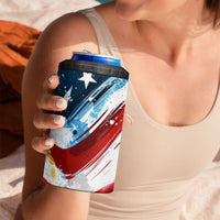 Patriot Day 911 Memorial 4 in 1 Can Cooler Tumbler American Flag and Angel Soldier Honor and Remember - Wonder Print Shop
