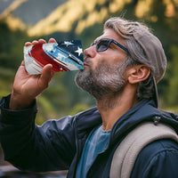 Patriot Day 911 Memorial 4 in 1 Can Cooler Tumbler American Flag and Angel Soldier Honor and Remember - Wonder Print Shop