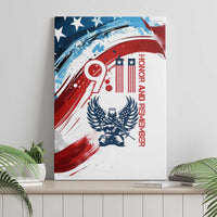 Patriot Day 911 Memorial Canvas Wall Art American Flag and Angel Soldier Honor and Remember - Wonder Print Shop