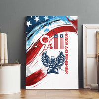 Patriot Day 911 Memorial Canvas Wall Art American Flag and Angel Soldier Honor and Remember - Wonder Print Shop