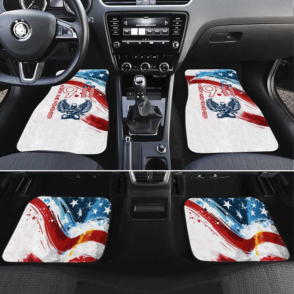 Patriot Day 911 Memorial Car Mats American Flag and Angel Soldier Honor and Remember - Wonder Print Shop