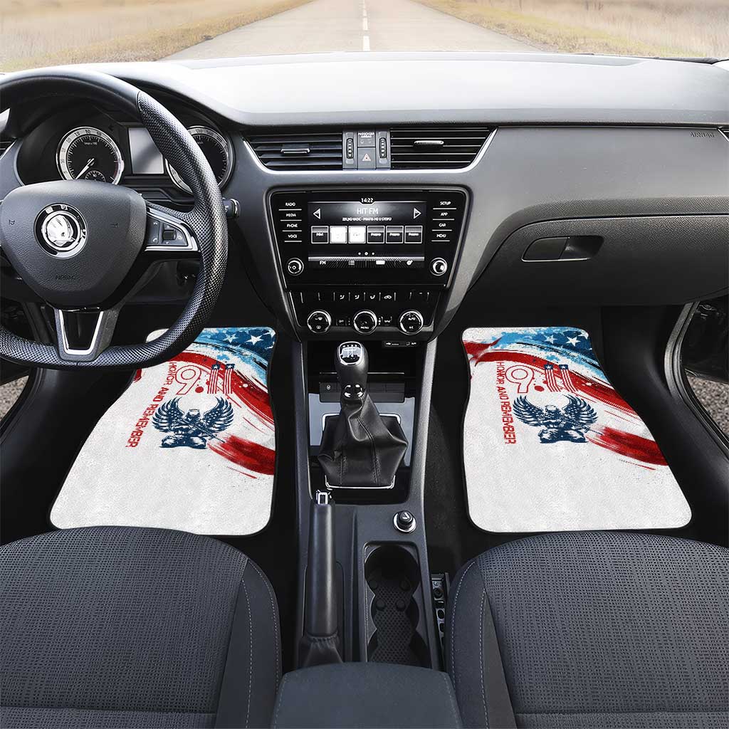 Patriot Day 911 Memorial Car Mats American Flag and Angel Soldier Honor and Remember - Wonder Print Shop