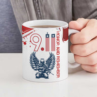 Patriot Day 911 Memorial Ceramic Mug American Flag and Angel Soldier Honor and Remember - Wonder Print Shop