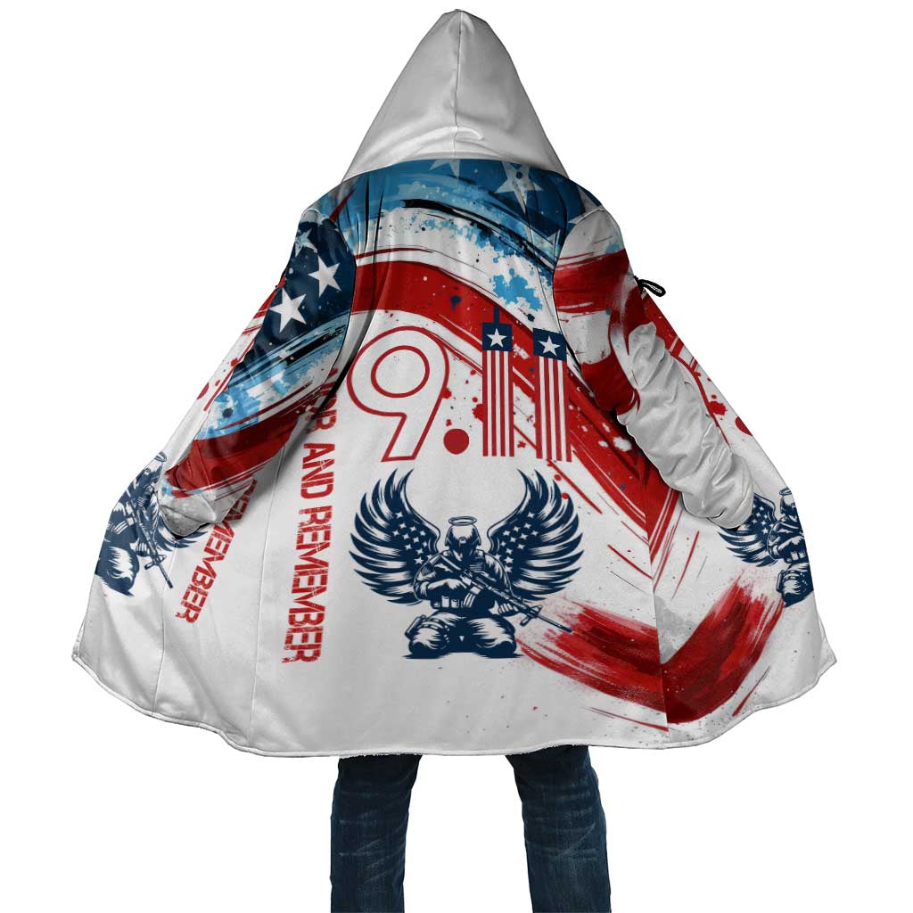 Patriot Day 911 Memorial Cloak American Flag and Angel Soldier Honor and Remember - Wonder Print Shop