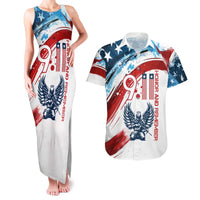 Patriot Day 911 Memorial Couples Matching Tank Maxi Dress and Hawaiian Shirt American Flag and Angel Soldier Honor and Remember - Wonder Print Shop