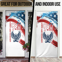 Patriot Day 911 Memorial Door Cover American Flag and Angel Soldier Honor and Remember - Wonder Print Shop