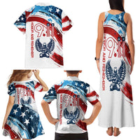 Patriot Day 911 Memorial Family Matching Tank Maxi Dress and Hawaiian Shirt American Flag and Angel Soldier Honor and Remember - Wonder Print Shop