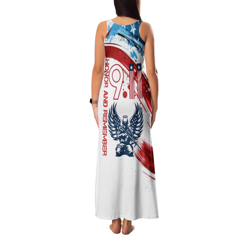 Patriot Day 911 Memorial Family Matching Tank Maxi Dress and Hawaiian Shirt American Flag and Angel Soldier Honor and Remember - Wonder Print Shop