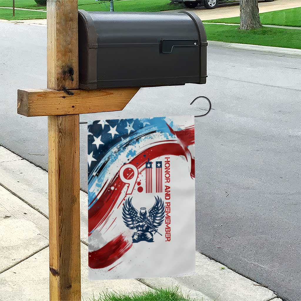 Patriot Day 911 Memorial Garden Flag American Flag and Angel Soldier Honor and Remember - Wonder Print Shop