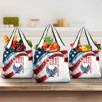 Patriot Day 911 Memorial Grocery Bag American Flag and Angel Soldier Honor and Remember - Wonder Print Shop