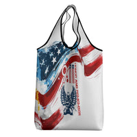 Patriot Day 911 Memorial Grocery Bag American Flag and Angel Soldier Honor and Remember - Wonder Print Shop