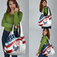 Patriot Day 911 Memorial Grocery Bag American Flag and Angel Soldier Honor and Remember - Wonder Print Shop