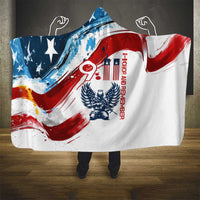 Patriot Day 911 Memorial Hooded Blanket American Flag and Angel Soldier Honor and Remember - Wonder Print Shop