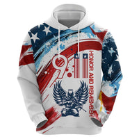 Patriot Day 911 Memorial Hoodie American Flag and Angel Soldier Honor and Remember - Wonder Print Shop