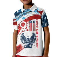 Patriot Day 911 Memorial Kid Polo Shirt American Flag and Angel Soldier Honor and Remember - Wonder Print Shop