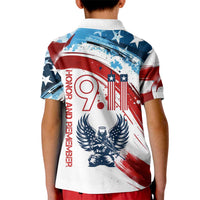 Patriot Day 911 Memorial Kid Polo Shirt American Flag and Angel Soldier Honor and Remember - Wonder Print Shop