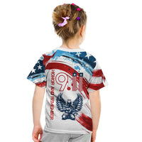 Patriot Day 911 Memorial Kid T Shirt American Flag and Angel Soldier Honor and Remember - Wonder Print Shop
