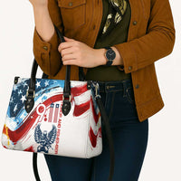 Patriot Day 911 Memorial Leather Bag American Flag and Angel Soldier Honor and Remember - Wonder Print Shop