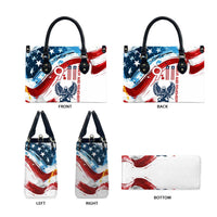 Patriot Day 911 Memorial Leather Bag American Flag and Angel Soldier Honor and Remember - Wonder Print Shop
