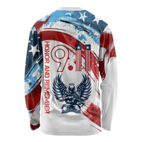Patriot Day 911 Memorial Long Sleeve Shirt American Flag and Angel Soldier Honor and Remember - Wonder Print Shop