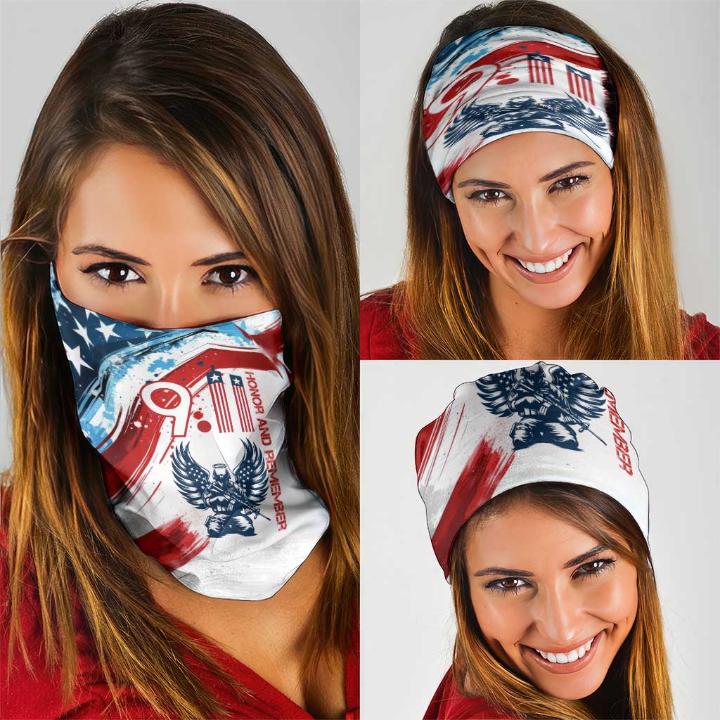 Patriot Day 911 Memorial Neck Gaiter American Flag and Angel Soldier Honor and Remember TS04