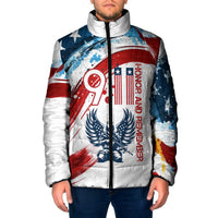 Patriot Day 911 Memorial Padded Jacket American Flag and Angel Soldier Honor and Remember - Wonder Print Shop