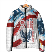 Patriot Day 911 Memorial Padded Jacket American Flag and Angel Soldier Honor and Remember - Wonder Print Shop