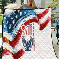 Patriot Day 911 Memorial Quilt American Flag and Angel Soldier Honor and Remember - Wonder Print Shop