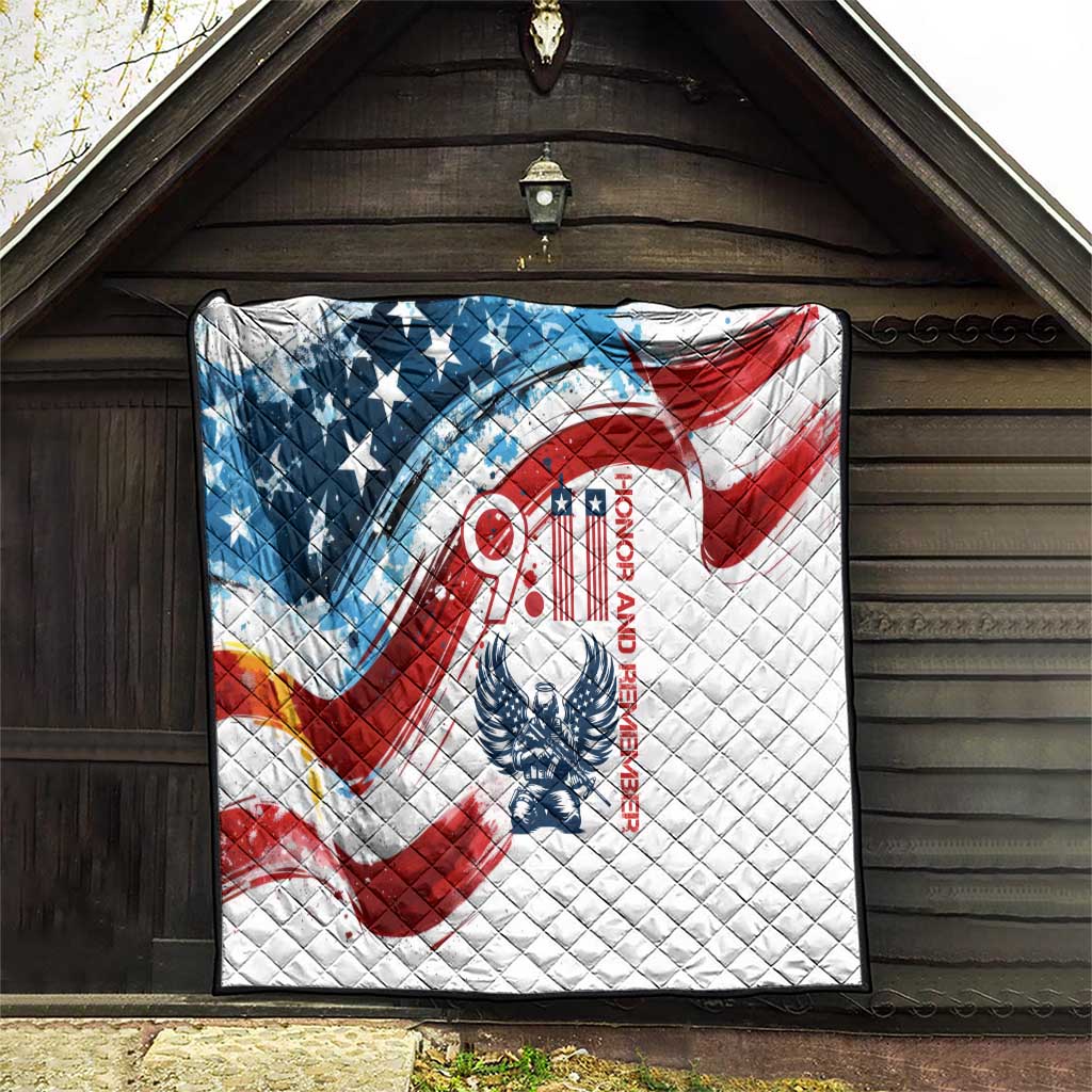 Patriot Day 911 Memorial Quilt American Flag and Angel Soldier Honor and Remember - Wonder Print Shop