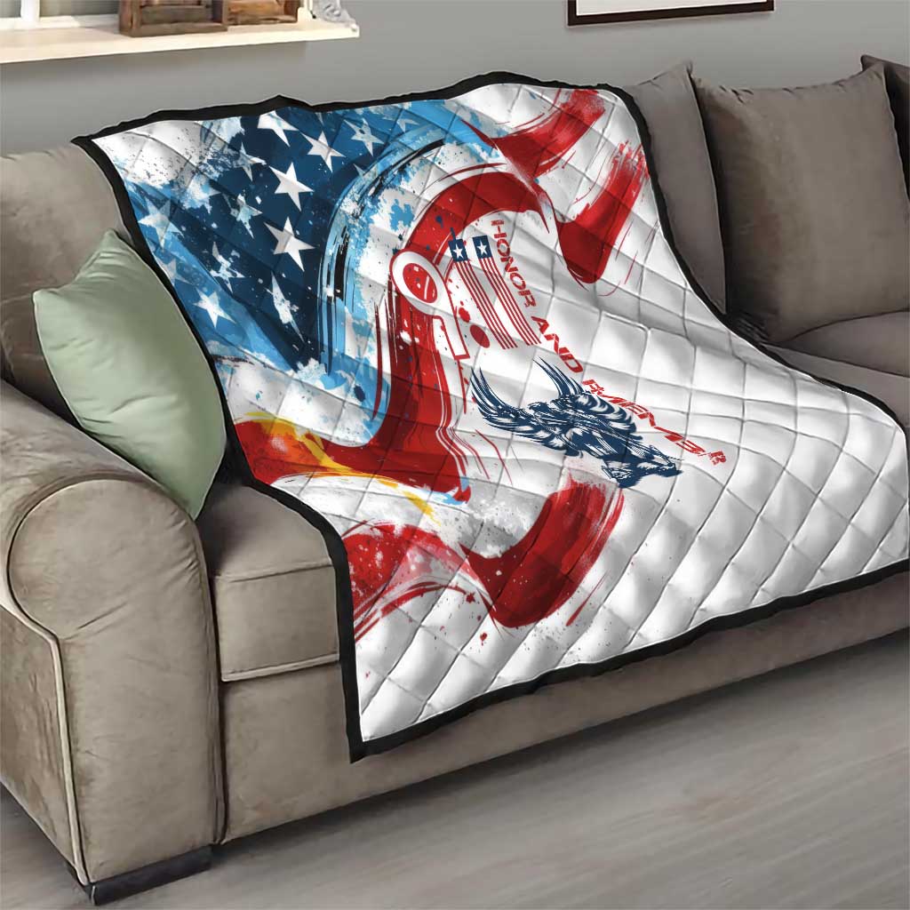 Patriot Day 911 Memorial Quilt American Flag and Angel Soldier Honor and Remember - Wonder Print Shop