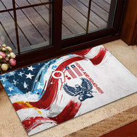 Patriot Day 911 Memorial Rubber Doormat American Flag and Angel Soldier Honor and Remember - Wonder Print Shop