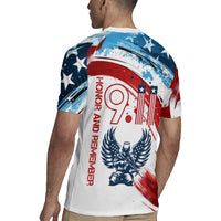 Patriot Day 911 Memorial Rugby Jersey American Flag and Angel Soldier Honor and Remember - Wonder Print Shop