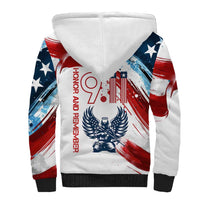 Patriot Day 911 Memorial Sherpa Hoodie American Flag and Angel Soldier Honor and Remember - Wonder Print Shop
