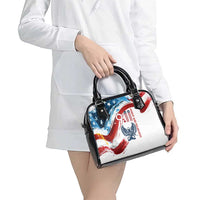 Patriot Day 911 Memorial Shoulder Handbag American Flag and Angel Soldier Honor and Remember - Wonder Print Shop