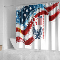 Patriot Day 911 Memorial Shower Curtain American Flag and Angel Soldier Honor and Remember - Wonder Print Shop