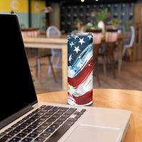 Patriot Day 911 Memorial Skinny Tumbler American Flag and Angel Soldier Honor and Remember - Wonder Print Shop