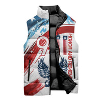 Patriot Day 911 Memorial Sleeveless Puffer Jacket American Flag and Angel Soldier Honor and Remember - Wonder Print Shop