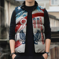 Patriot Day 911 Memorial Sleeveless Puffer Jacket American Flag and Angel Soldier Honor and Remember - Wonder Print Shop