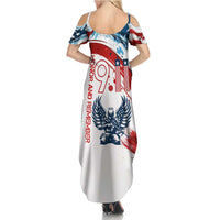 Patriot Day 911 Memorial Summer Maxi Dress American Flag and Angel Soldier Honor and Remember - Wonder Print Shop
