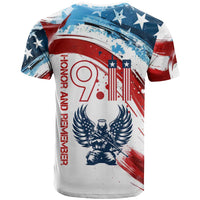 Patriot Day 911 Memorial T Shirt American Flag and Angel Soldier Honor and Remember - Wonder Print Shop