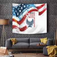 Patriot Day 911 Memorial Tapestry American Flag and Angel Soldier Honor and Remember - Wonder Print Shop