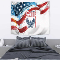 Patriot Day 911 Memorial Tapestry American Flag and Angel Soldier Honor and Remember - Wonder Print Shop