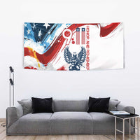 Patriot Day 911 Memorial Tapestry American Flag and Angel Soldier Honor and Remember - Wonder Print Shop