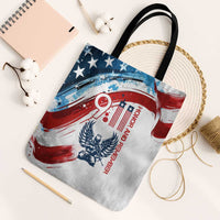 Patriot Day 911 Memorial Tote Bag American Flag and Angel Soldier Honor and Remember - Wonder Print Shop