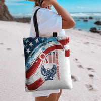 Patriot Day 911 Memorial Tote Bag American Flag and Angel Soldier Honor and Remember - Wonder Print Shop