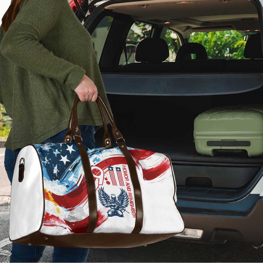 Patriot Day 911 Memorial Travel Bag American Flag and Angel Soldier Honor and Remember - Wonder Print Shop