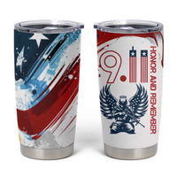 Patriot Day 911 Memorial Tumbler Cup American Flag and Angel Soldier Honor and Remember - Wonder Print Shop