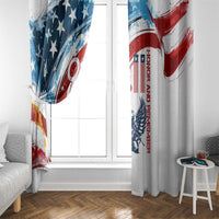 Patriot Day 911 Memorial Window Curtain American Flag and Angel Soldier Honor and Remember - Wonder Print Shop