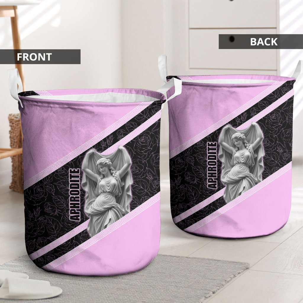 Aphrodite Greek Goddess Laundry Basket Classical Mythology Floral Statue Art