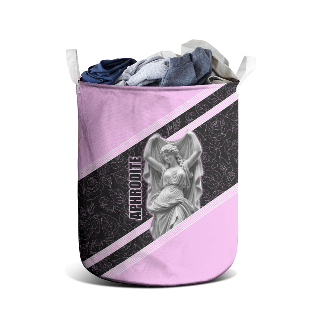 Aphrodite Greek Goddess Laundry Basket Classical Mythology Floral Statue Art